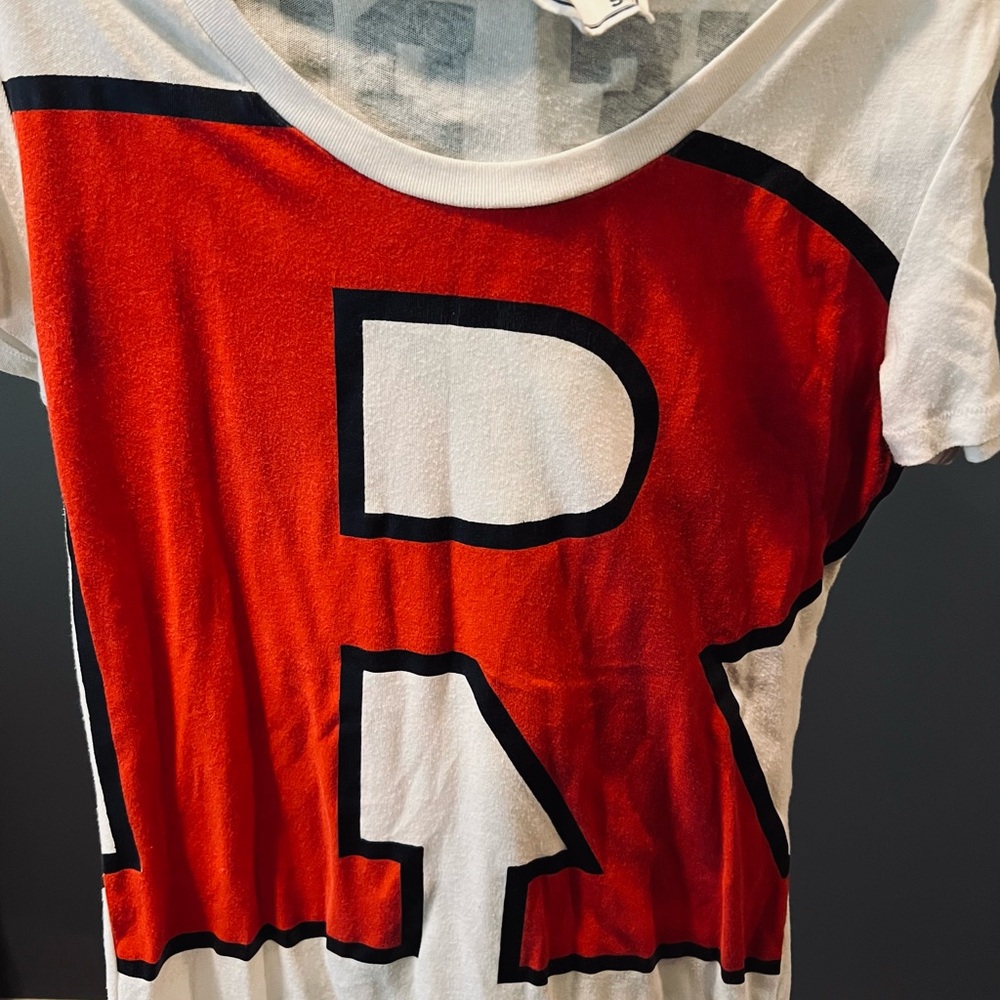 Victoria’s Secret Collegiate Collection Rutgers Red and White Graphic T-Shirt